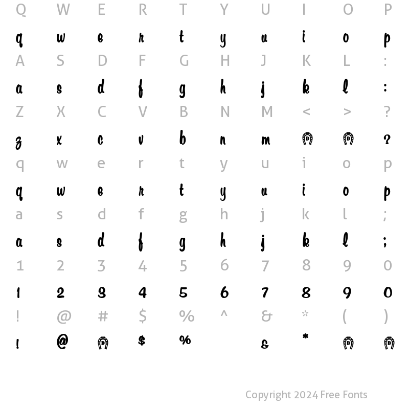 Character Map of JasmineTea Regular