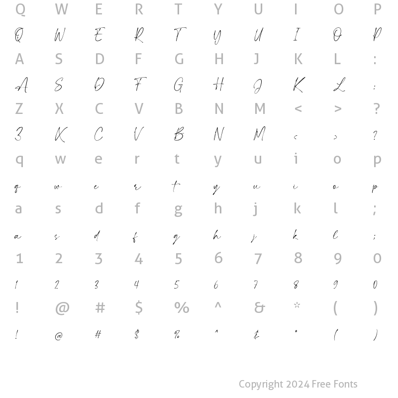 Character Map of Jason Signature Regular