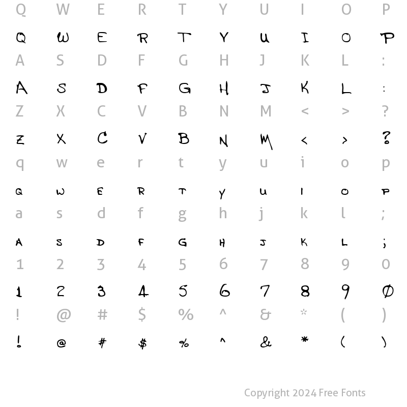 Character Map of JasonsHand Regular