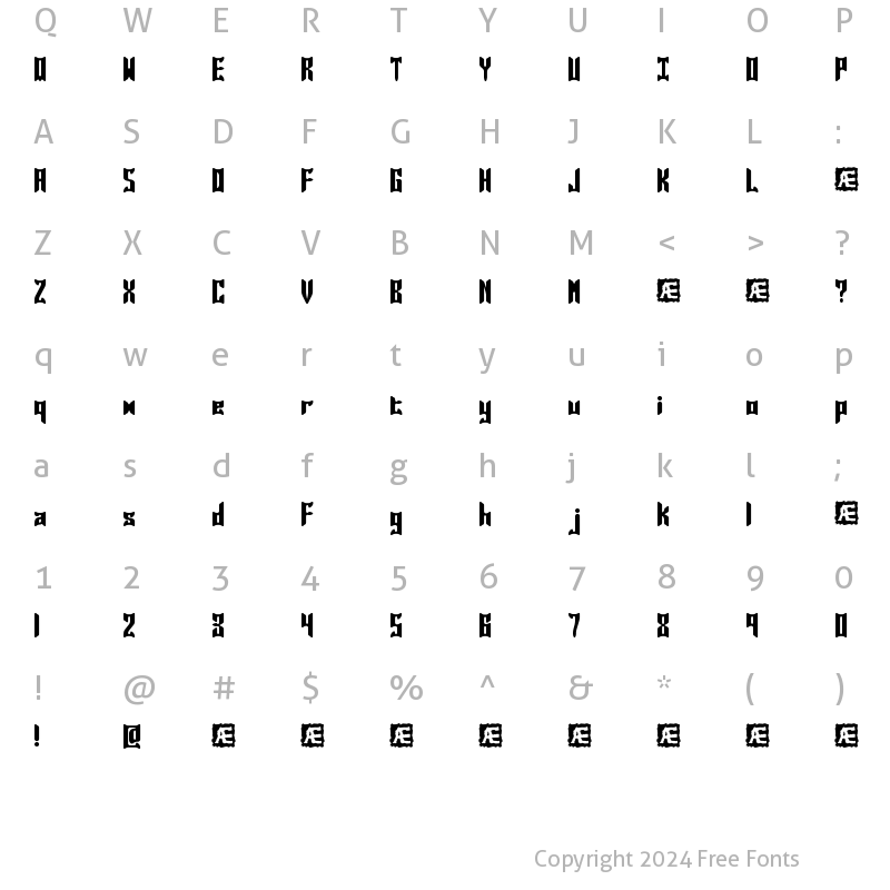 Character Map of Jasper Solid BRK Regular