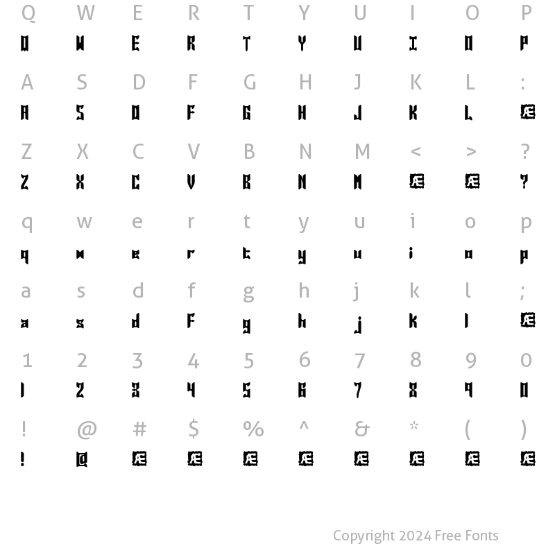 Character Map of Jasper Solid (BRK) Regular