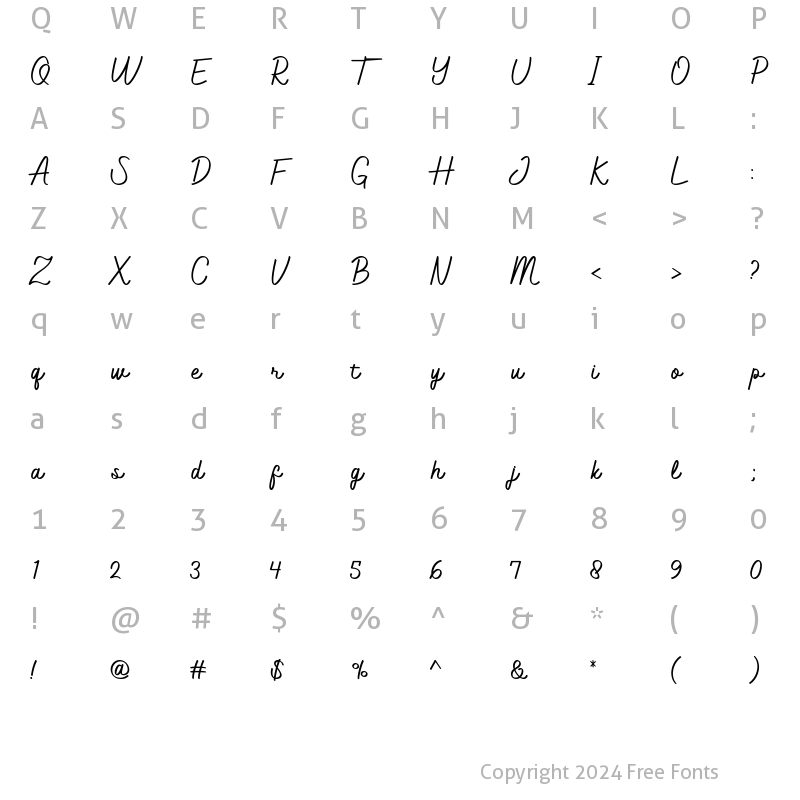 Character Map of Jathafa Regular