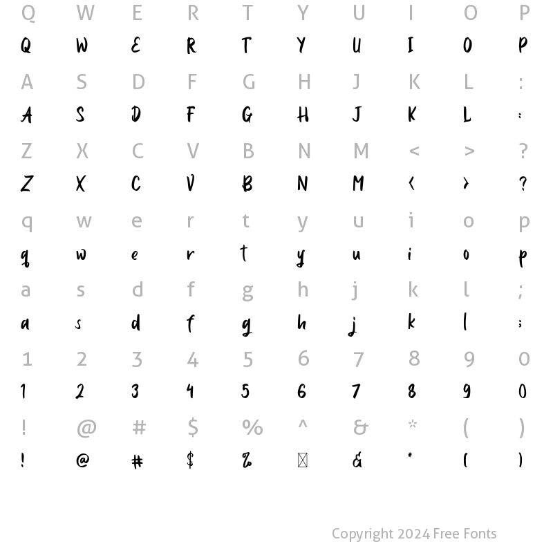 Character Map of Javago Regular