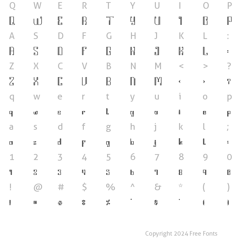 Character Map of Javana Regular