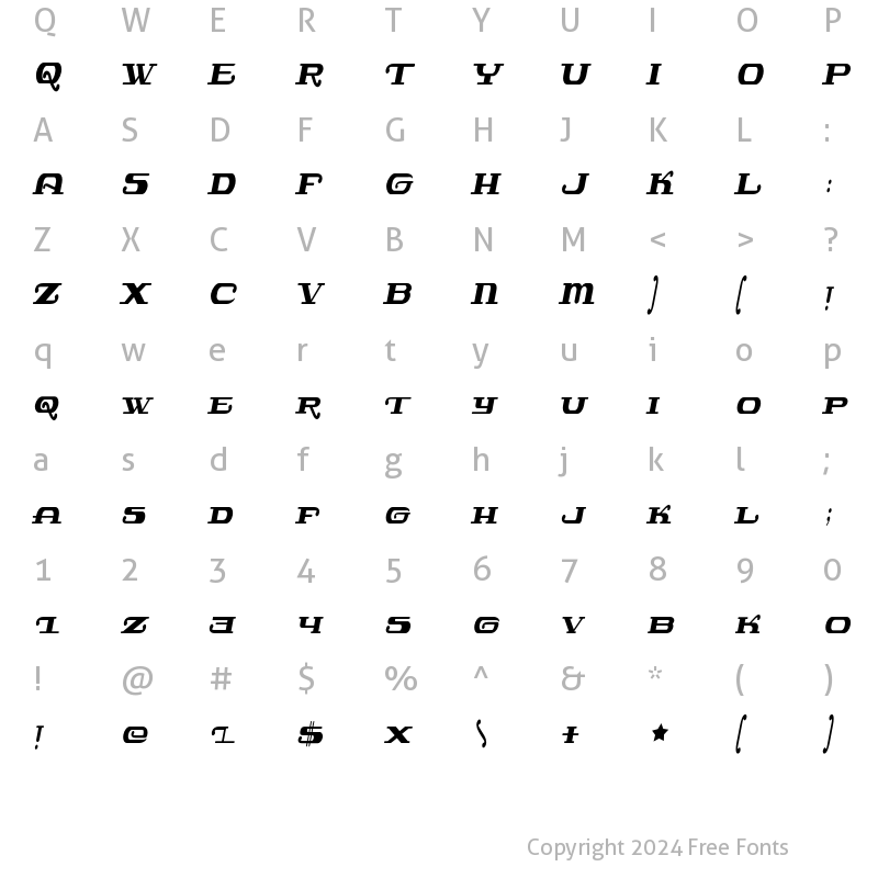 Character Map of Javatronic Regular