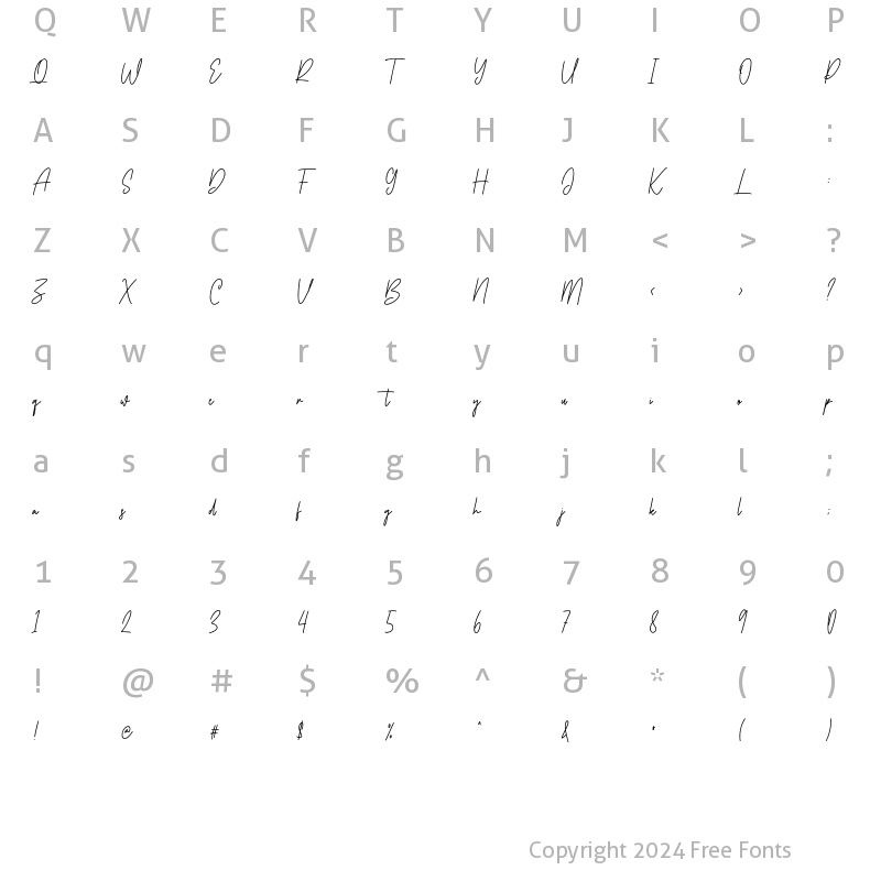 Character Map of Jawstone Regular