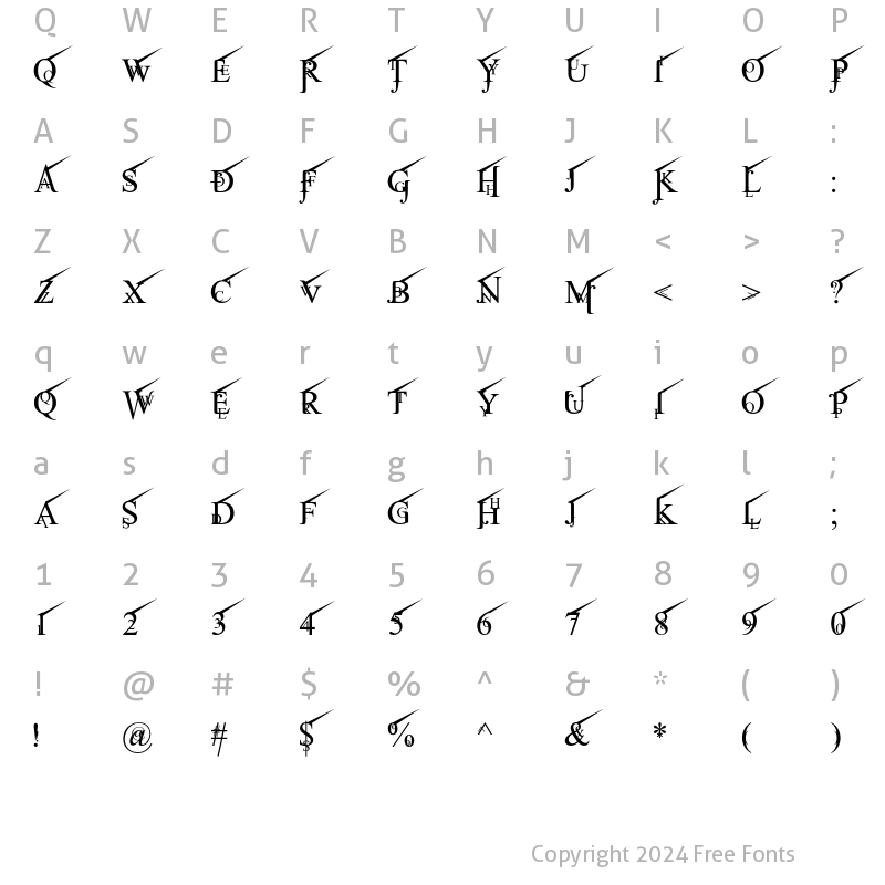 Character Map of Jean Splice UpRite Regular