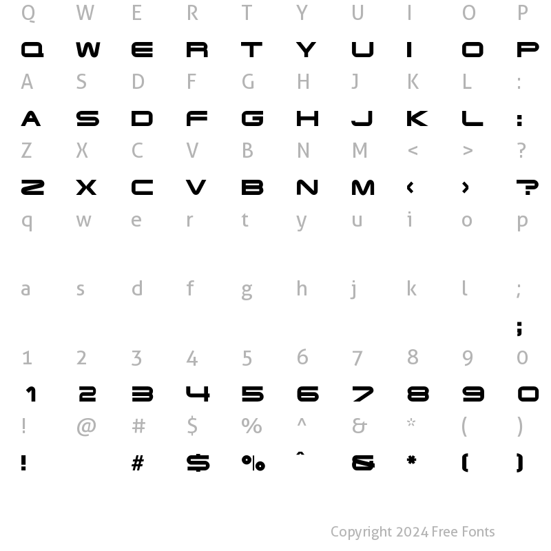 Character Map of Jeepjeep Regular