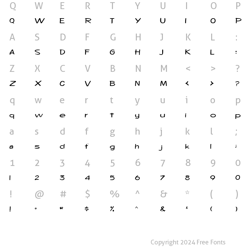 Character Map of Jeff-Chris Regular