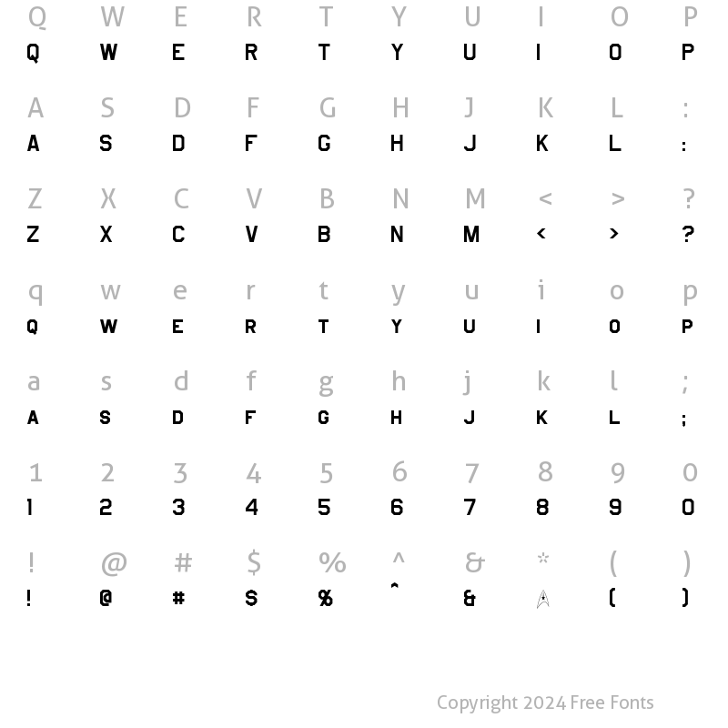 Character Map of Jefferies Regular