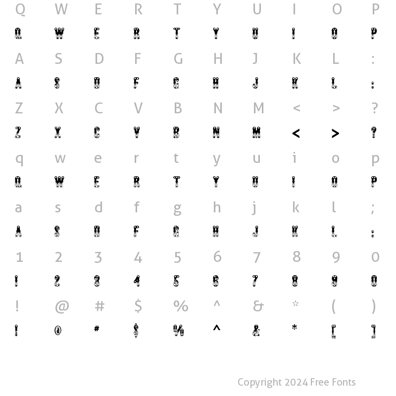 Character Map of Jefferson Pilot Wbw Regular