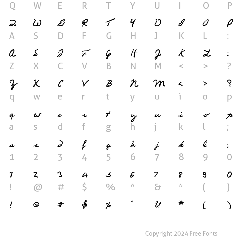 Character Map of Jeffersonian Regular