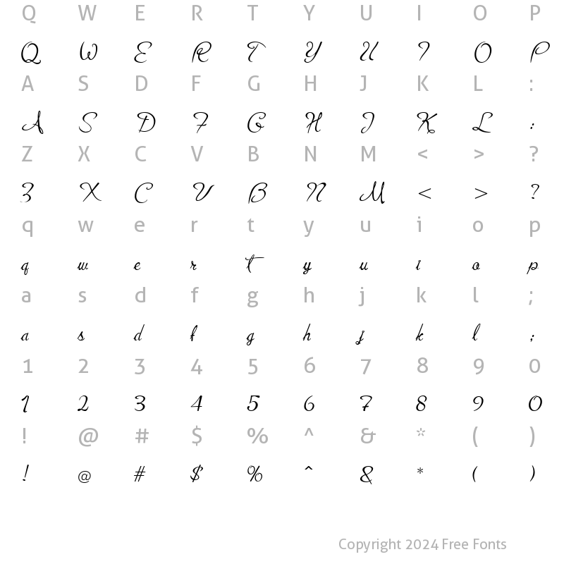 Character Map of JeffrianaJF Regular