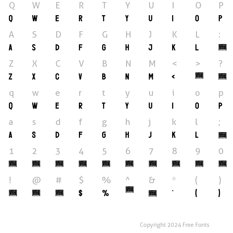 Character Map of Jefith Personal Use Regular