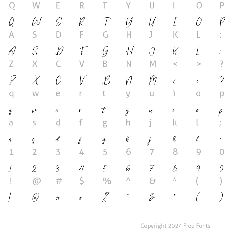 Character Map of Jelajahi Etha Italic