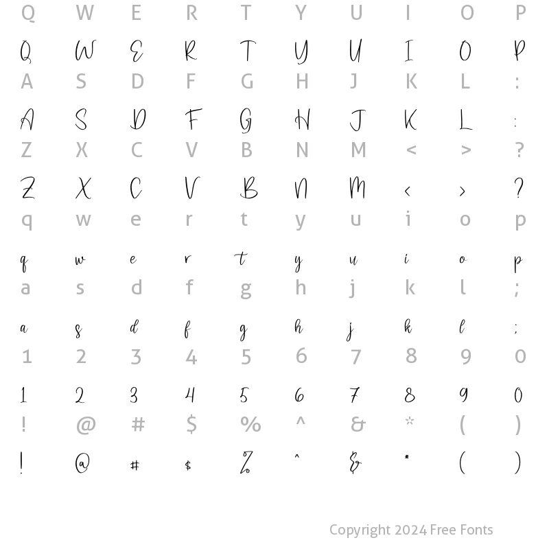 Character Map of Jelajahi Etha Regular