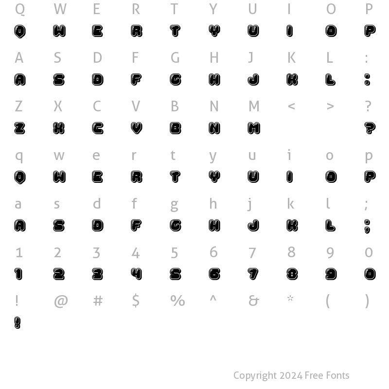 Character Map of Jellies Regular