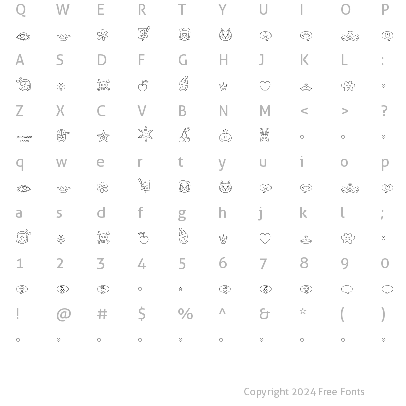 Character Map of Jellodings Regular