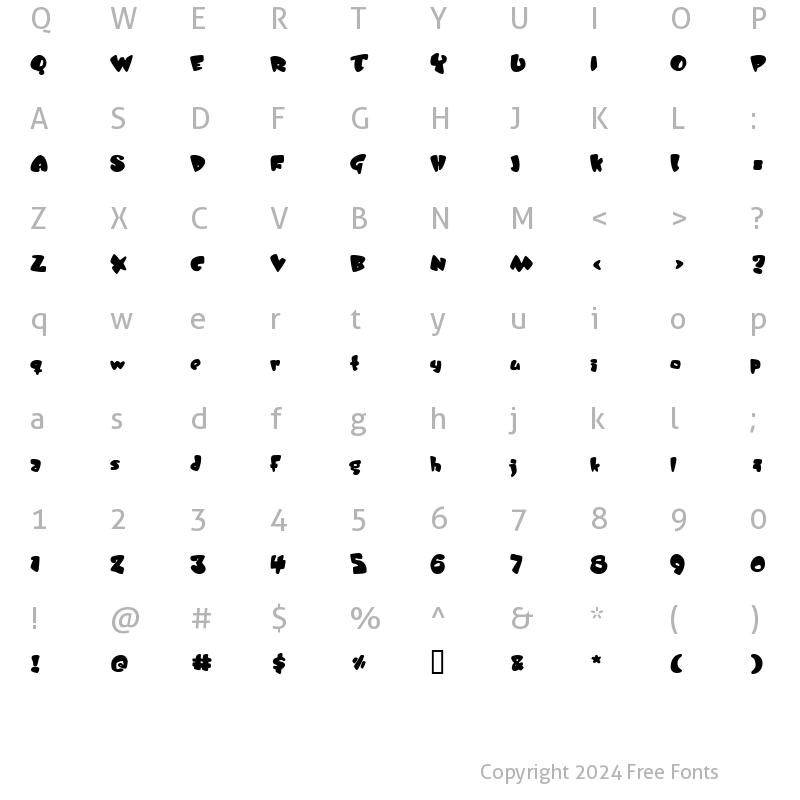 Character Map of JellyBelly Regular