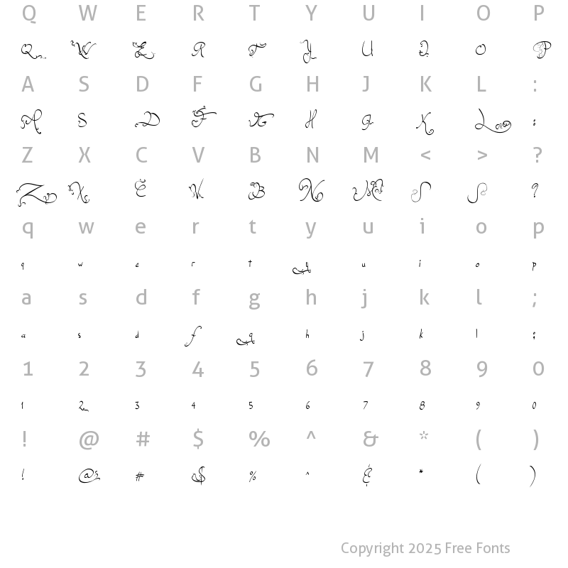 Character Map of Jellyka, End_less Voyage Regular