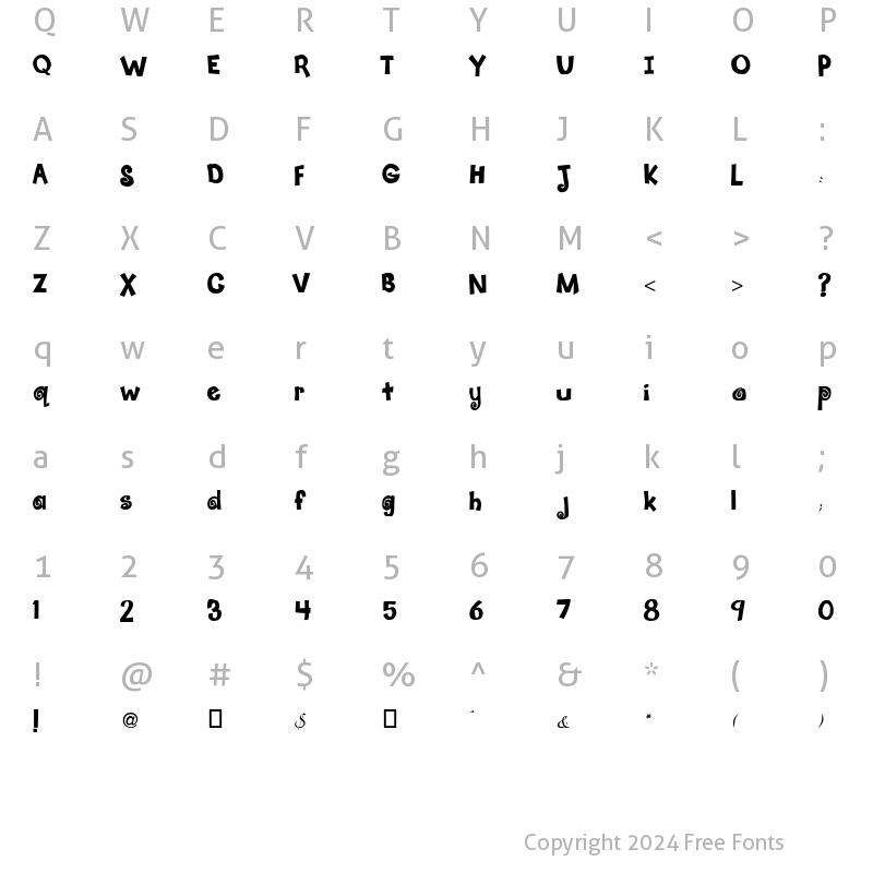 Character Map of JellyRoll Regular