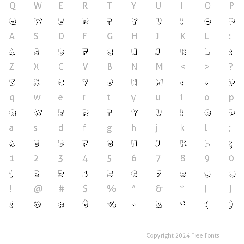 Character Map of Jemima Shadow Regular