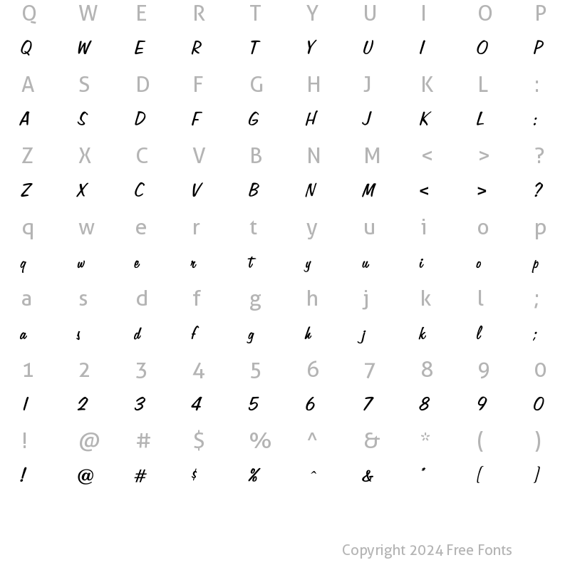 Character Map of Jenkins Regular