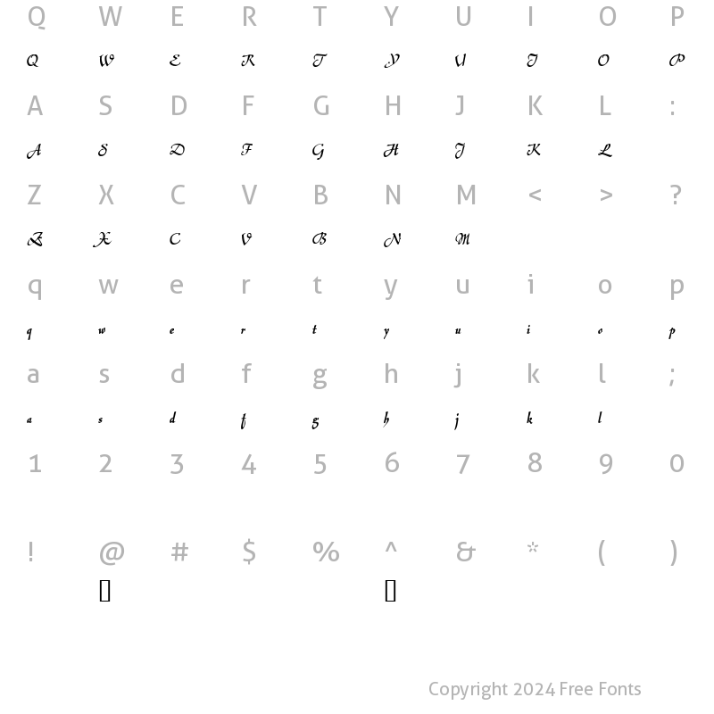 Character Map of Jerash Demo Regular