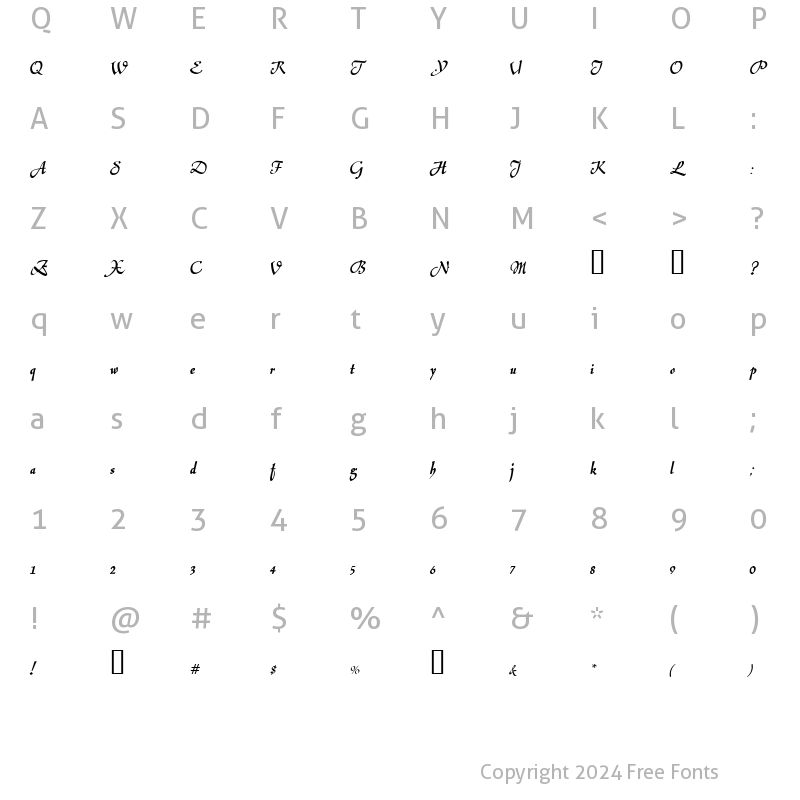 Character Map of Jerash Regular