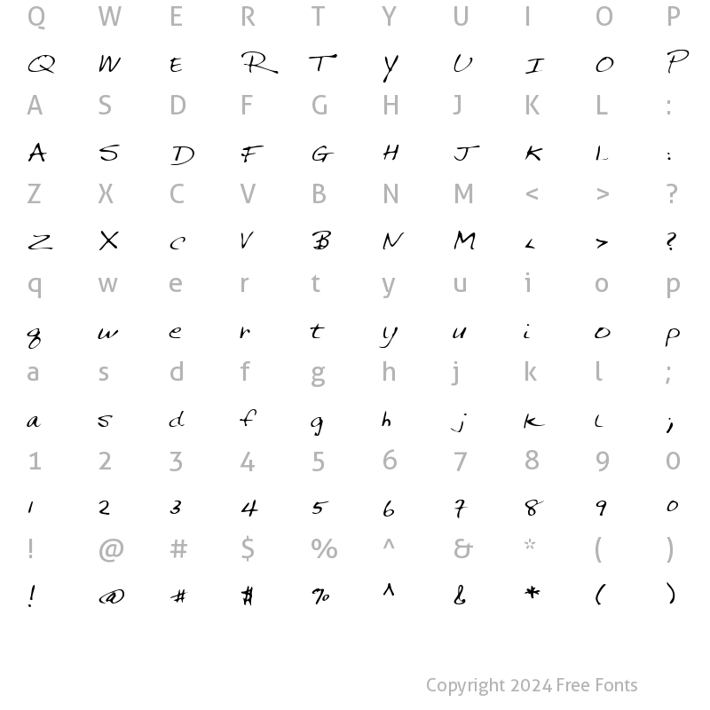 Character Map of JeremysHand Regular