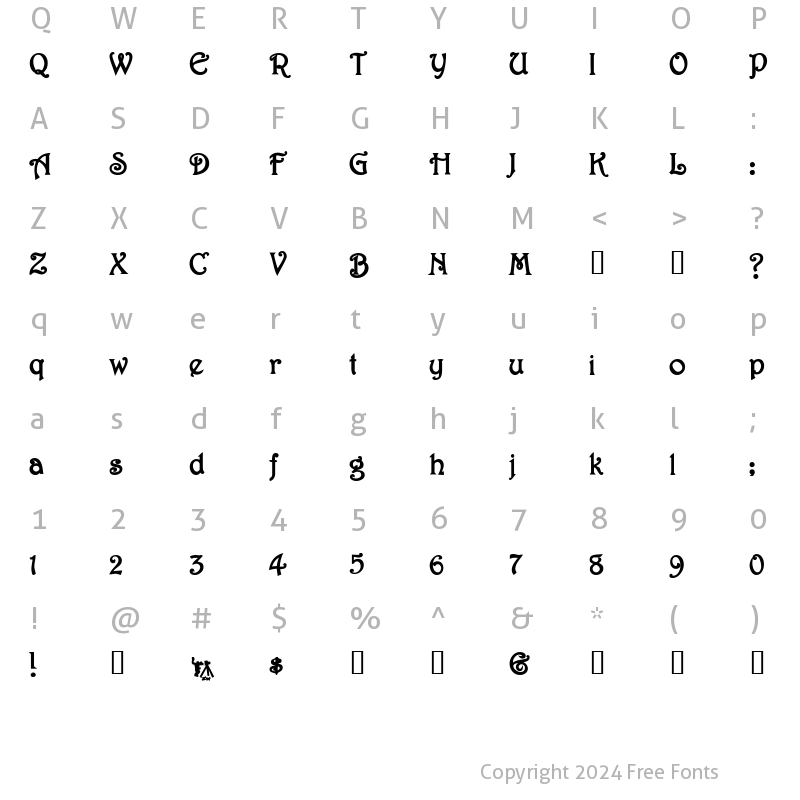 Character Map of JessamineScriptSSK Bold