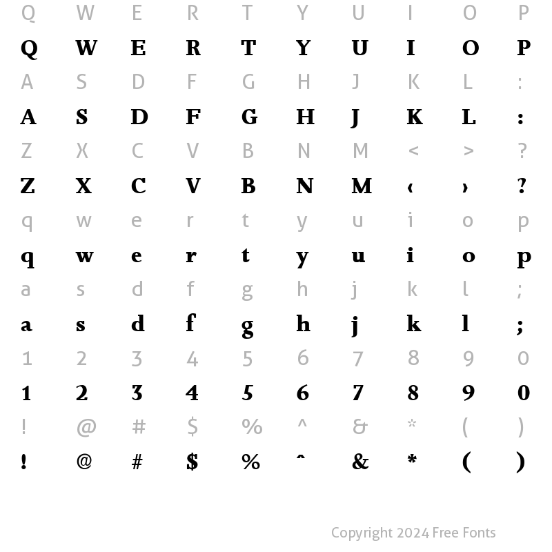 Character Map of JessicaBecker-ExtraBold Regular