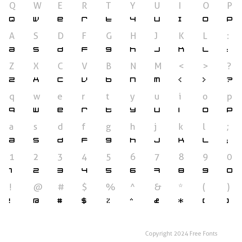 Character Map of jethose FULL Regular