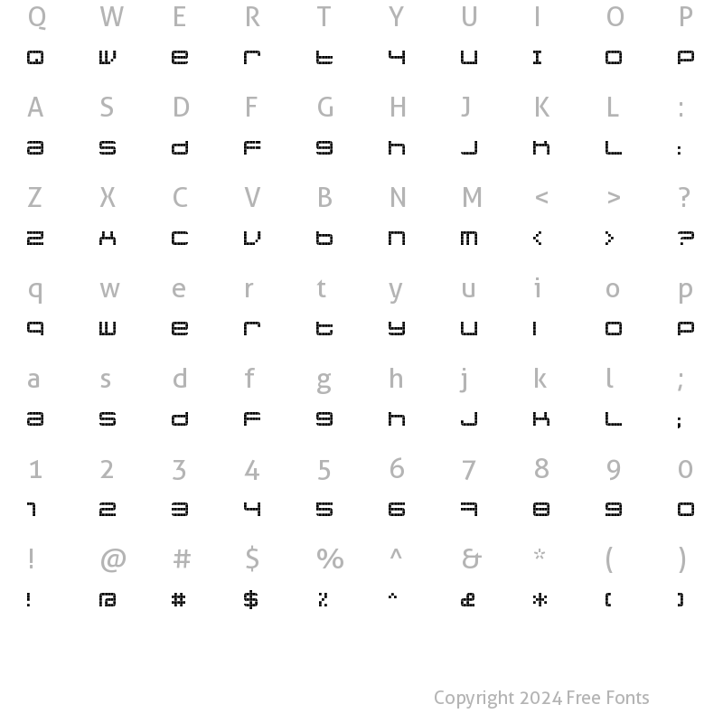 Character Map of jethose  PIXEL Regular