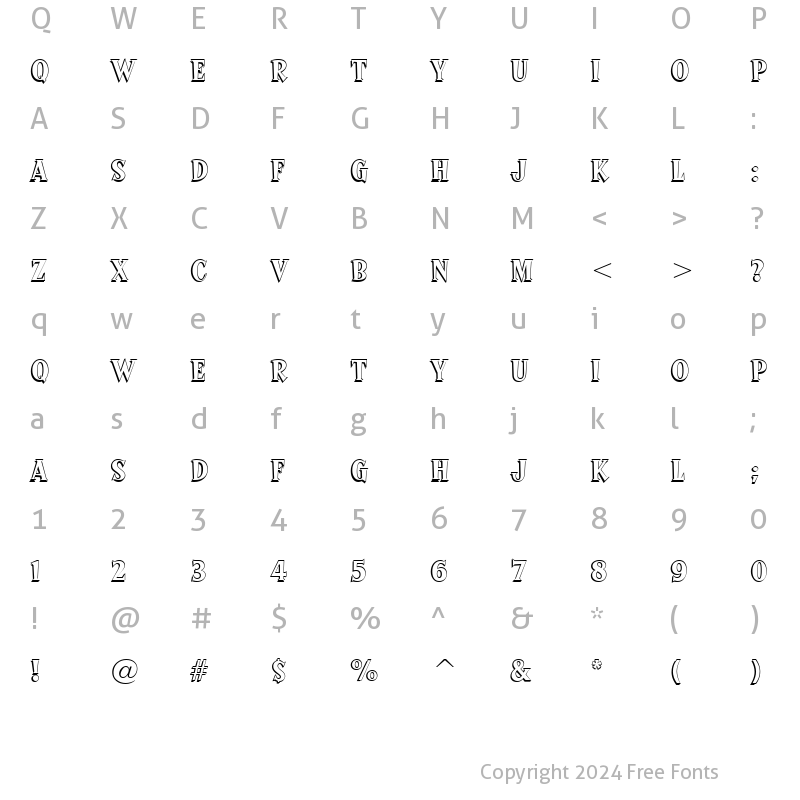 Character Map of JetsOriginal BT Regular