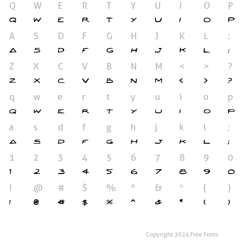 Character Map of Jetta Bold Bold