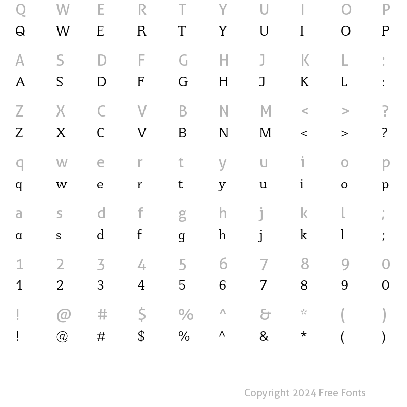 Character Map of Jeunesse Slab Std Regular