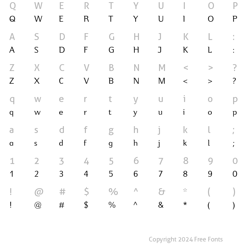 Character Map of Jeunesse Std Regular