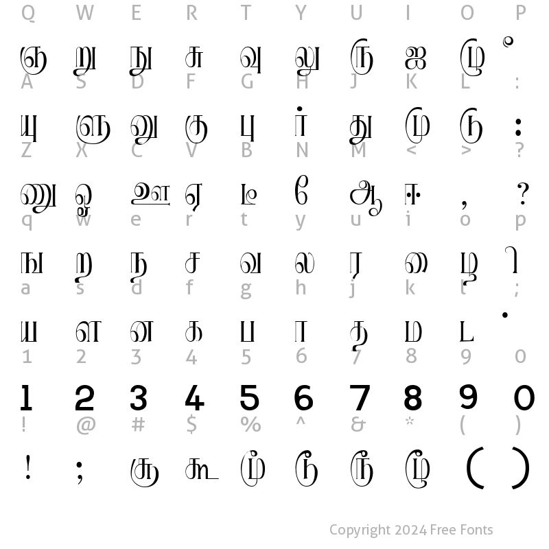 Character Map of Jeya Small Plain