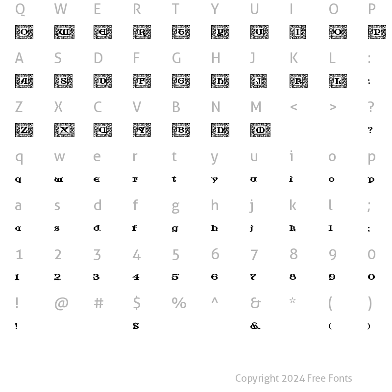 Character Map of JF Cotswold Leaves Regular