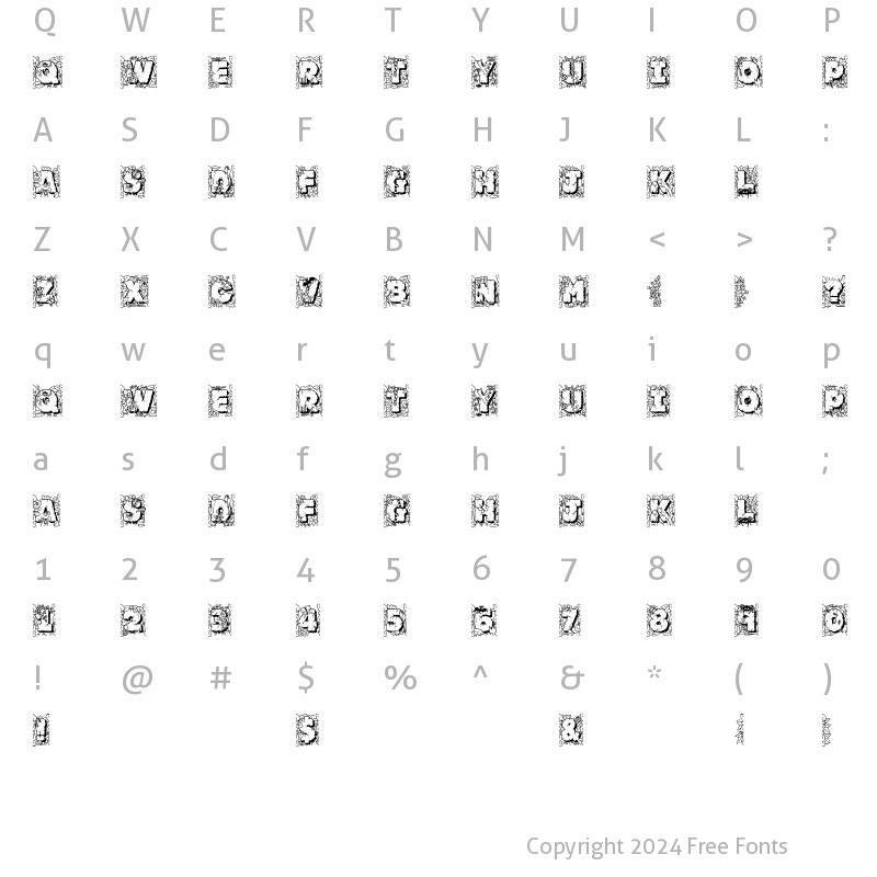 Character Map of JFJungleRock Regular