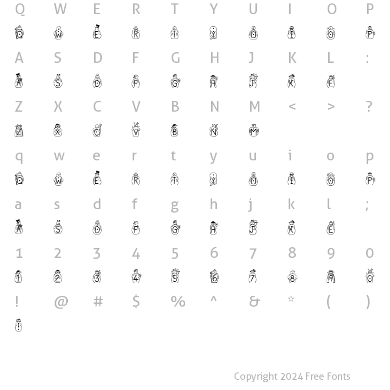 Character Map of JFSnowbiz Regular