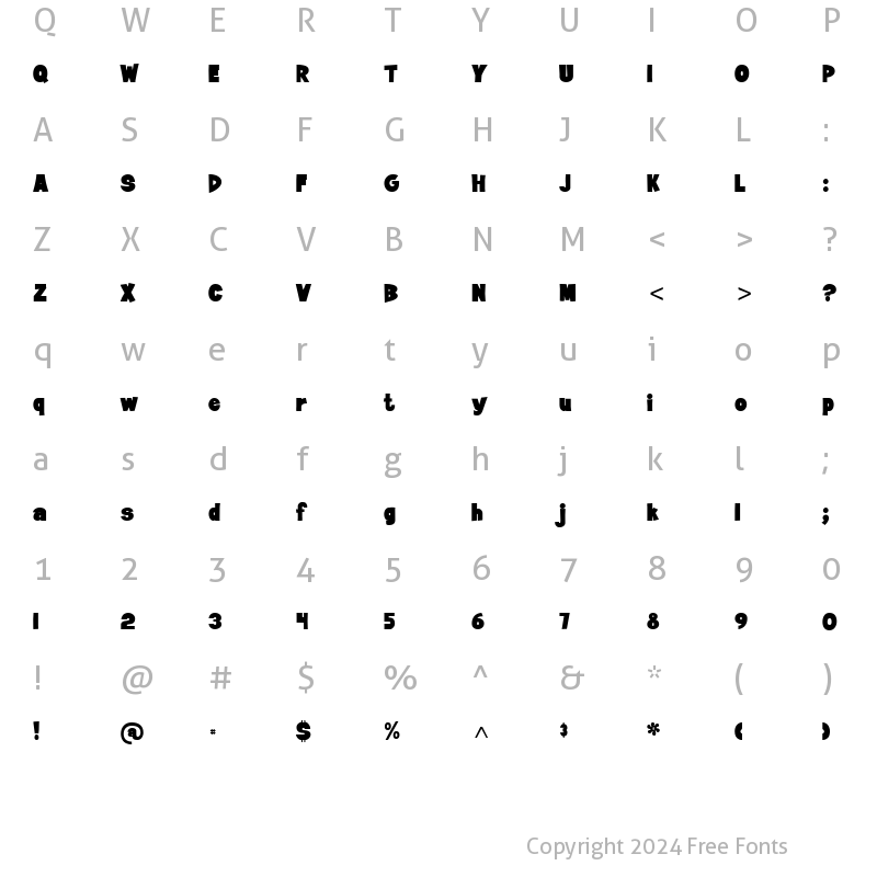 Character Map of Jiffy Regular