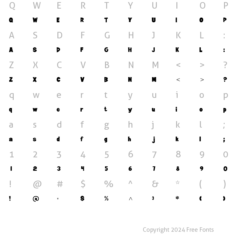 Character Map of JiffyLight Regular