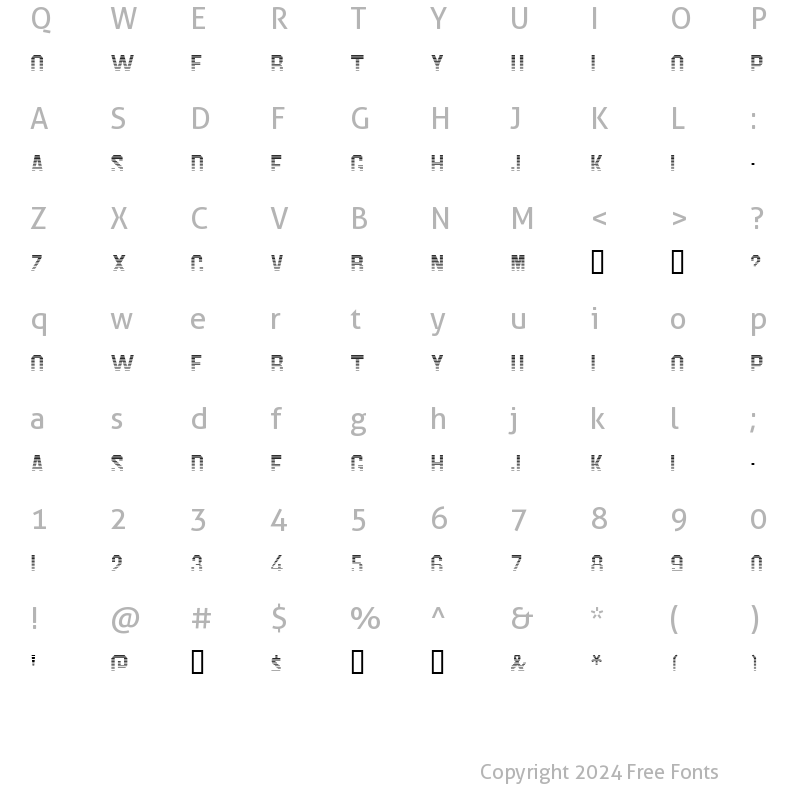 Character Map of Jim DandyShading Regular