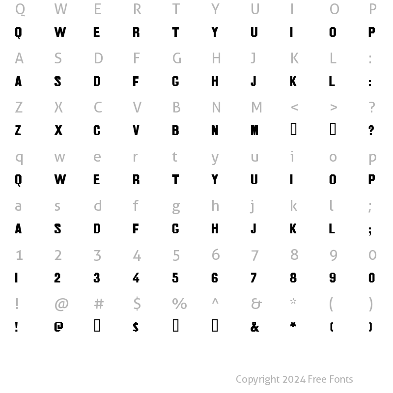 Character Map of Jim DandySolid Regular