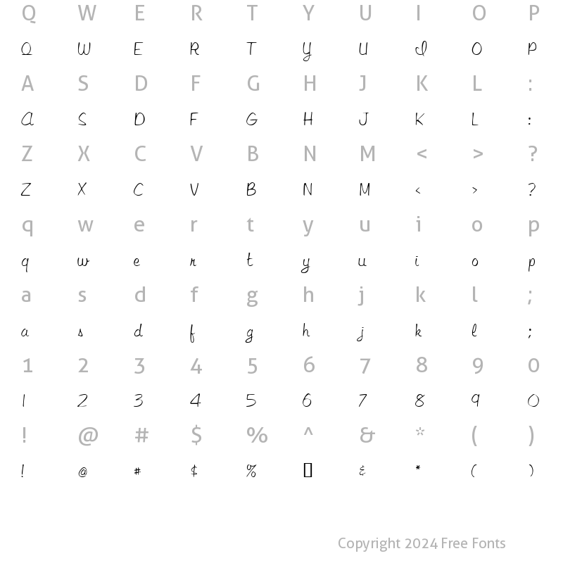 Character Map of JitterScriptSSK Regular