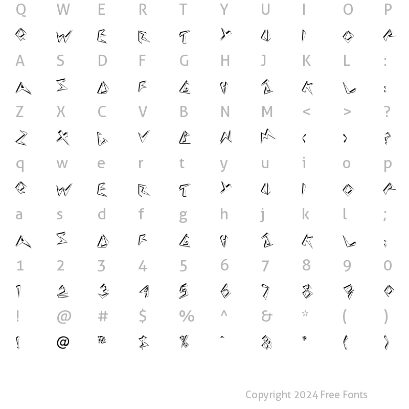 Character Map of Jive Modern Normal