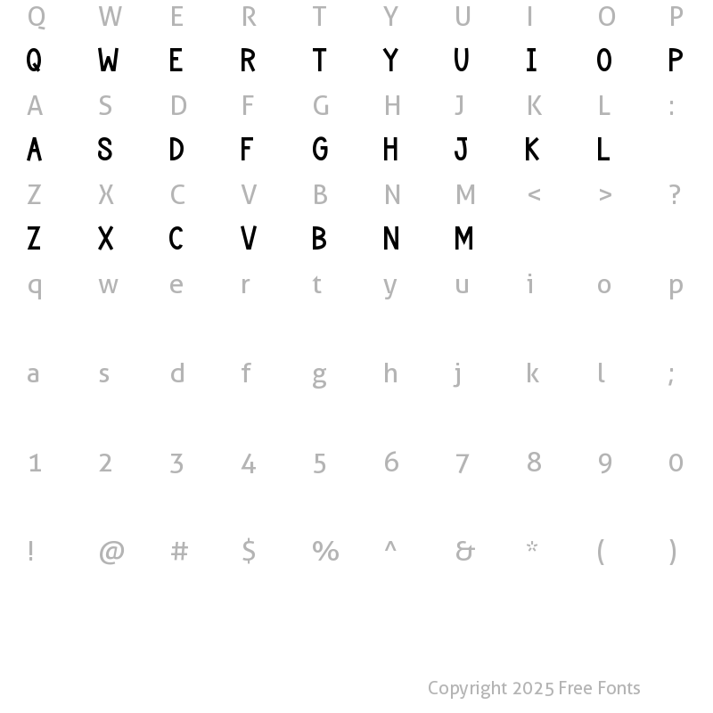 Character Map of JL Quixs Regular