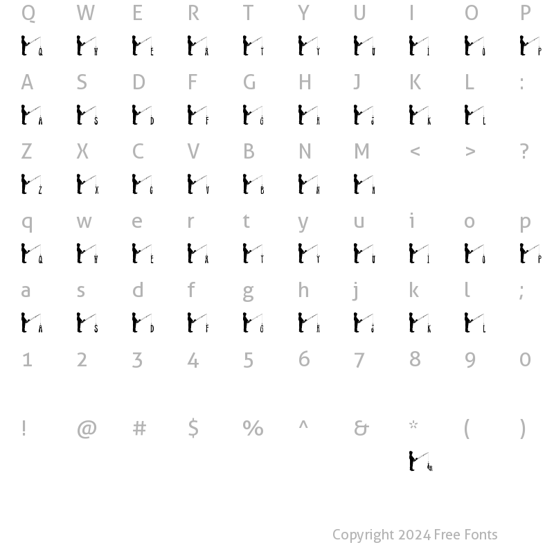 Character Map of JLR Fishin' Hole Regular